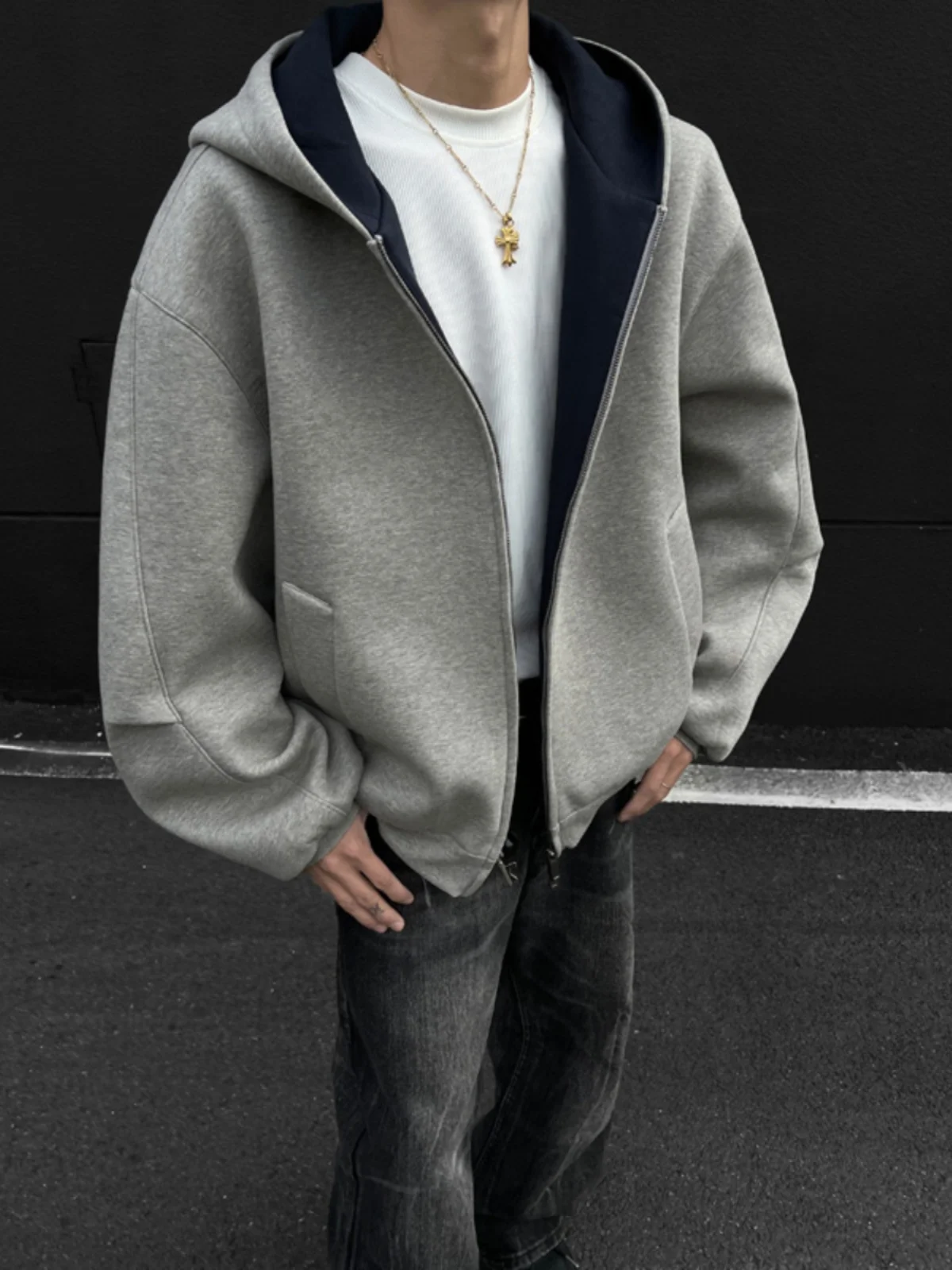 

American Sle Heavyweight Hooded Open Cardigan Sweatirt Jaet Men's Thiened ape Casual Autumn Winter Faion Brand Vi...