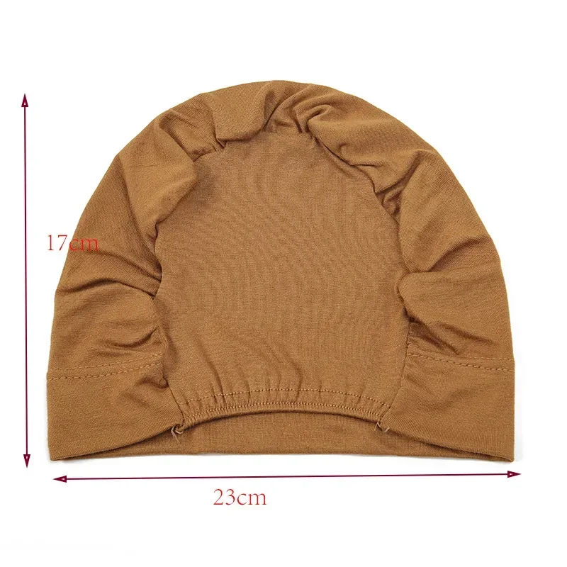 New Soft Cotton Muslim Stretch Turban Hat Inner Hijab Caps Islamic Underscarf Bonnet Hats Female Beanie Headwrap Turbante Mujer