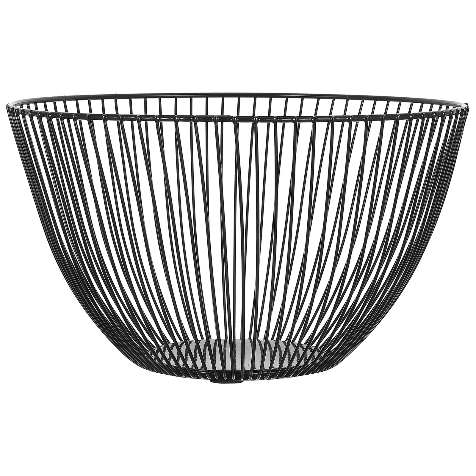 

Minimalist Wrought Iron Fruit Basket Round Modern Metal Wire for Kitchen Countertop Easy Clean Storage Fruits Snacks