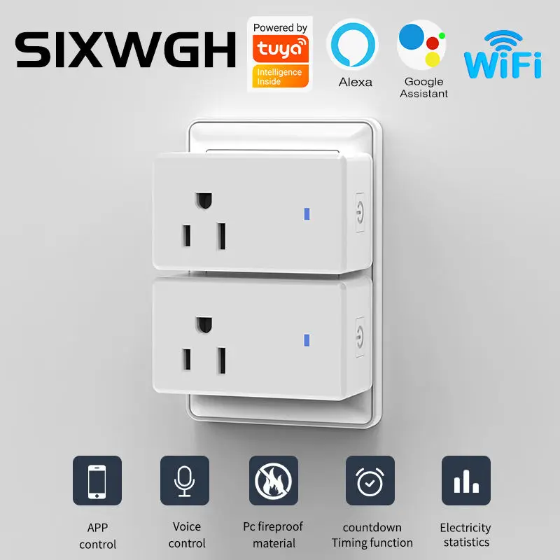 

Tuya Smart WiFi US Plug Adapter for Alexa Compatible 10A 16A Rated Current for Electrical Equipment Network Supplies