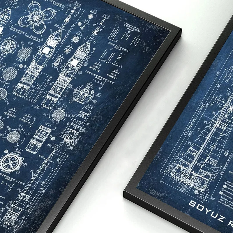 صاروخ أبولو زحل الخامس وحدة أبولو القمرية مخطط قماش اللوحة الطيران الفني مخطط الملصقات الفضاء الرجعية ديكور #5