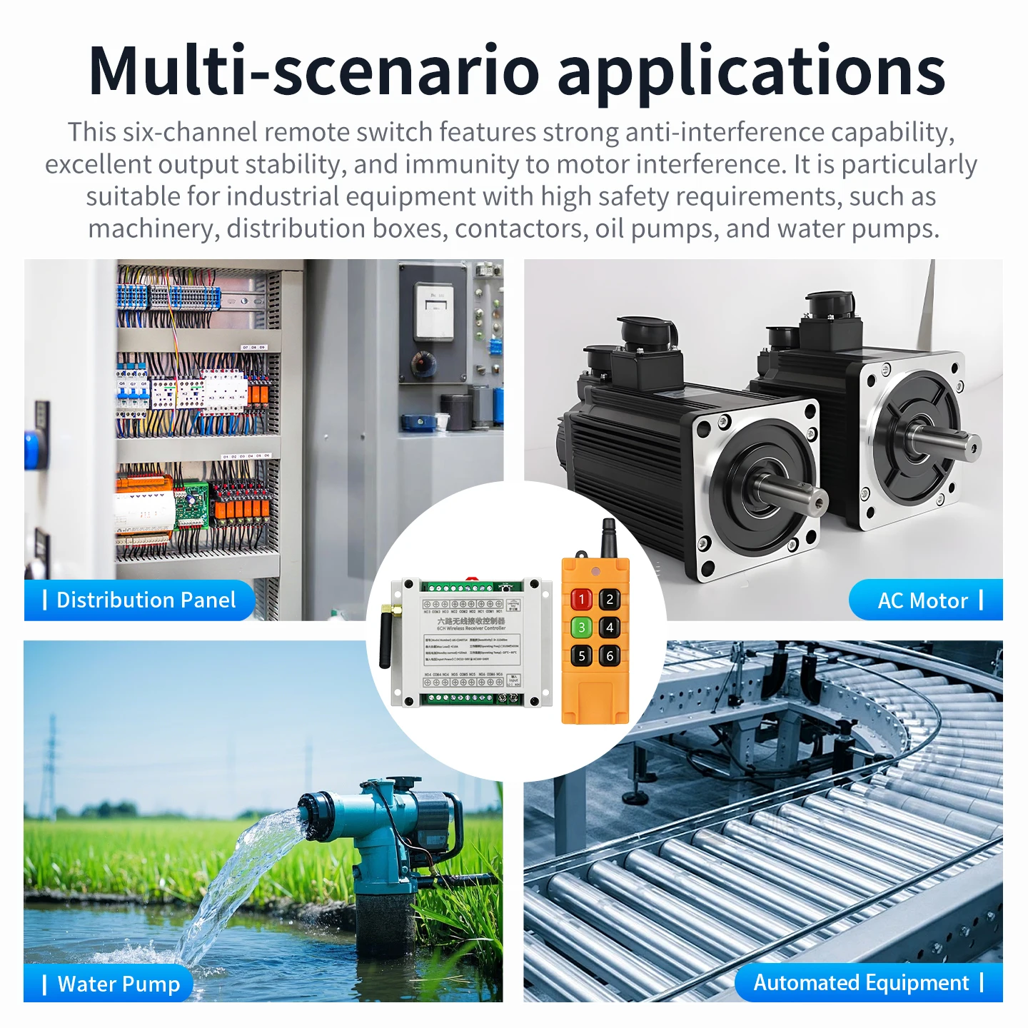 AC110V  220V  1 CH  RF Wireless Remote Control   Receiver   transmitter  Industrial agricultural power on and off 433.92 mhz