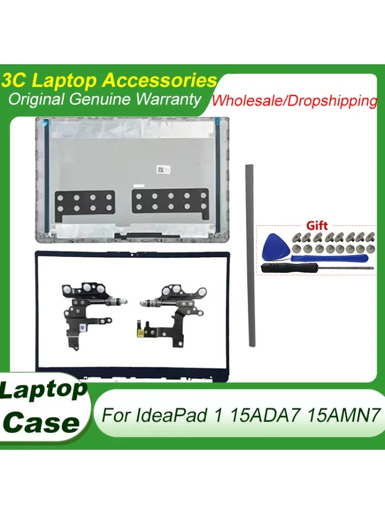 Nowa Ramka Obudowy Laptopa Do IdeaPad 1 15ADA7 15AMN7 2022 Pokrywa Tylna LCD/Panewka Przednia/Pokrywa Ośi Srebrno-Szara Obudowa Naprawcza — zdjęcie produktu 7