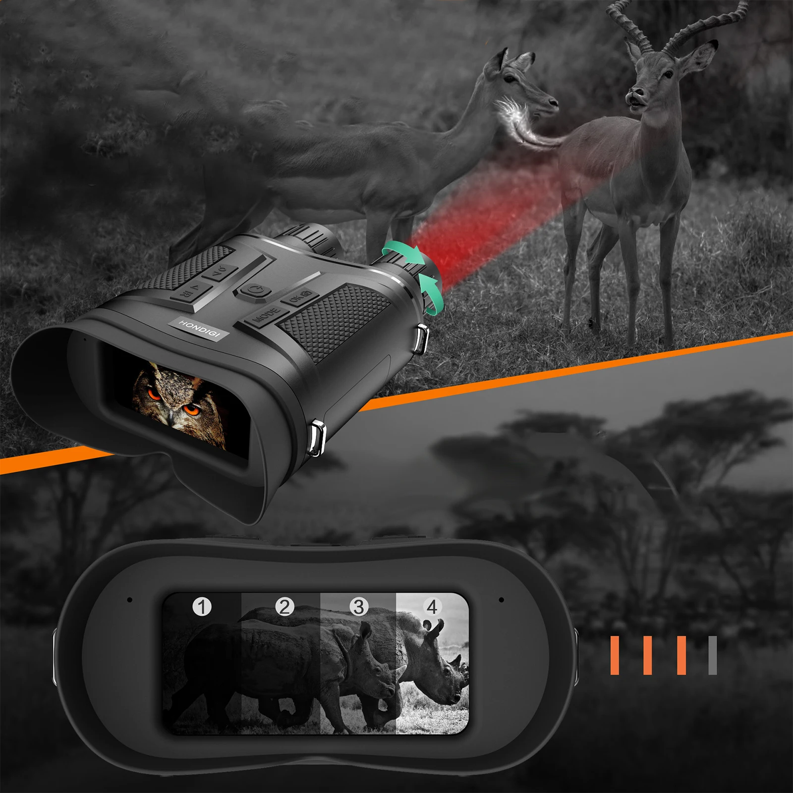 4K Night View Goggles Rechargeable High-Definition Telescope Long Range Telescopes Outdoor Exploration & Camping Hunting Gear