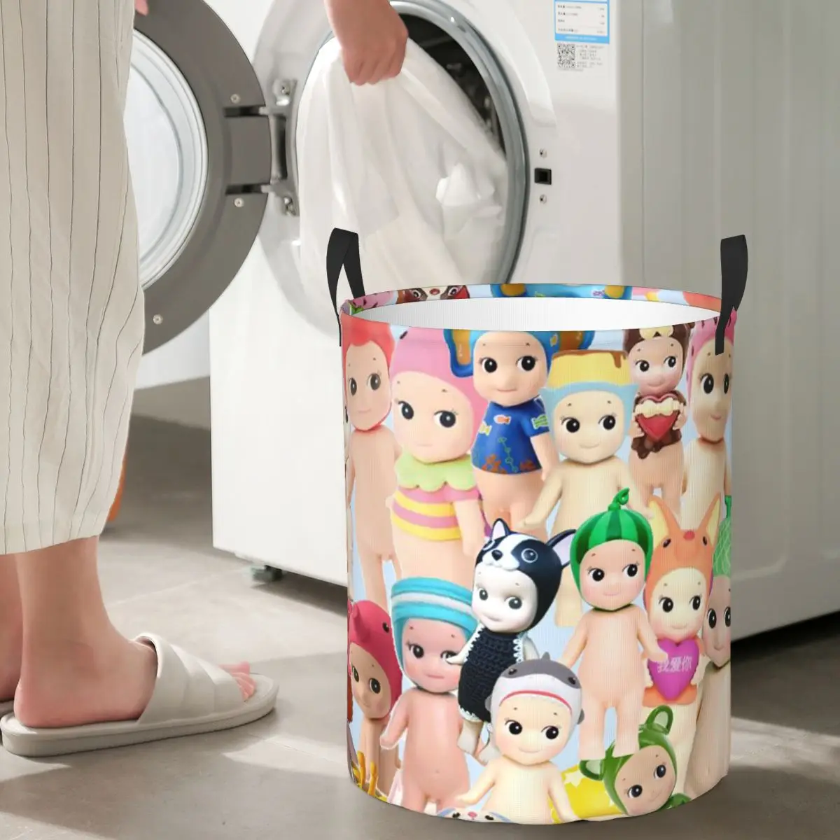 

Cute S-Sonny-S A-Angel-S Folding Laundry Baskets Dirty Clothes Sundries Storage Basket Home Organizer Box