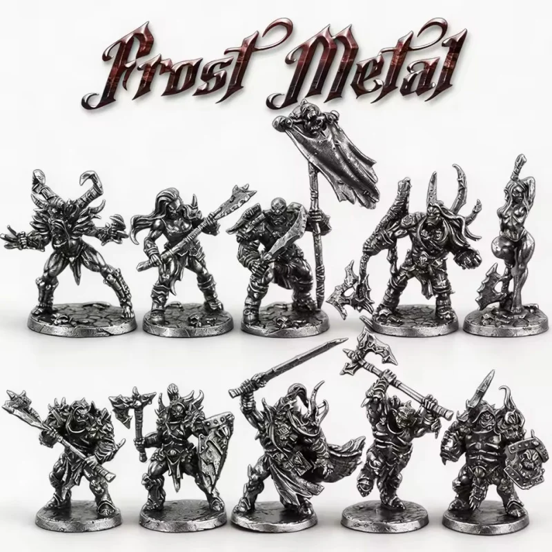 Nickel Silver Metal Ogre Warrior Miniatures, Unpainted Finished Fantasy Monster Figurine, Tabletop Decor Collectible Ornament