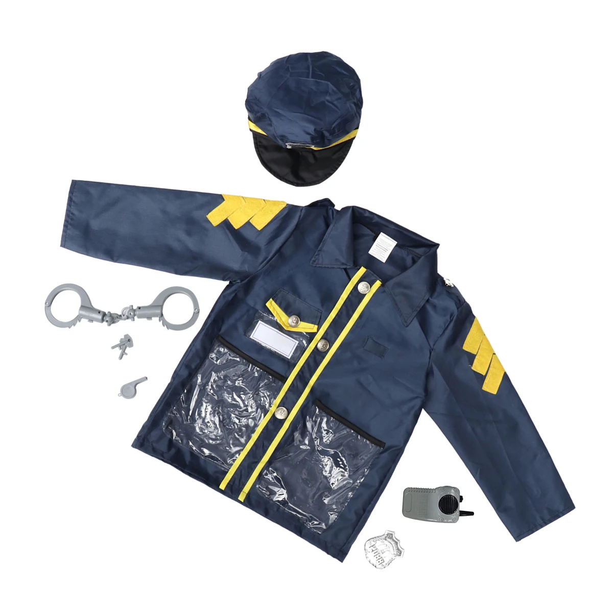

Police Uniform Kids Policeman Costume Soft Texture Halloween Outfit Role Play Cool Comfortable Storage