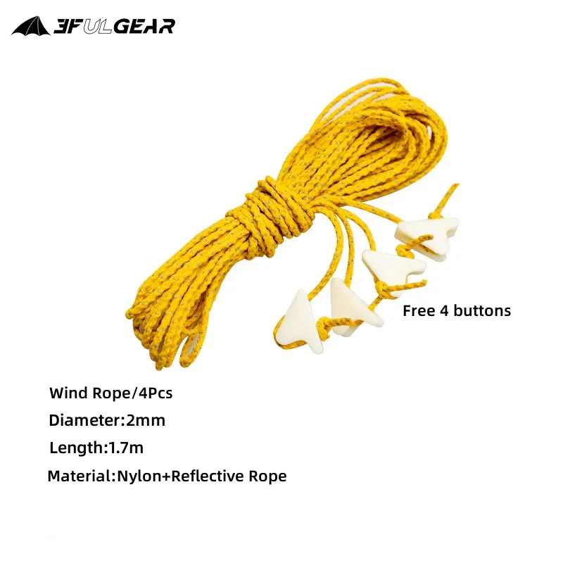 3F UL GEAR Outdoor 2/1,5 mm 20 Meter Dyneema Reflektierendes Seil Campingzelt Nylon UHMWPE Windseil – Detail 3