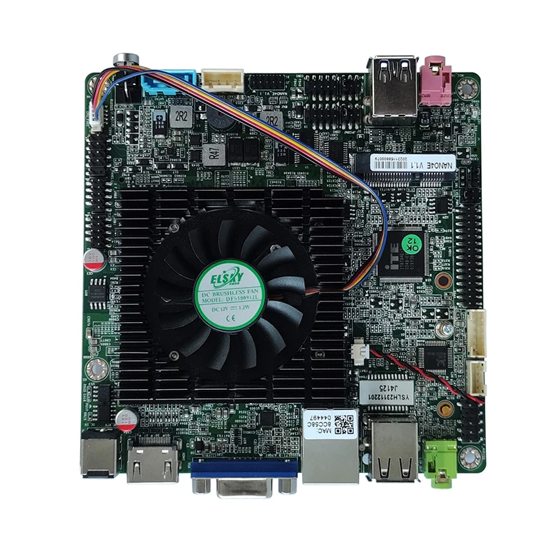 NEW ELSKY New NANO Mainboard with Heat Dissipation Block  J4125 Quad Core Supports DDR4 RAM Max 16GB Linux
