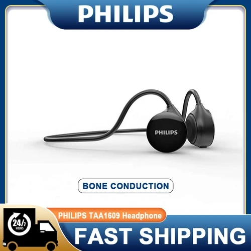 Original Philips TAA1609 auriculares de conducción ósea auriculares inalámbricos Bluetooth estéreo HiFi música deportes al aire libre HD micrófono auriculares