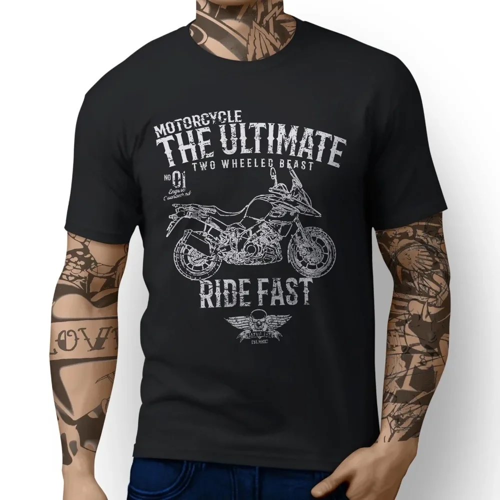 

New Tees Short Sleeve Shirt Tees Japan Motorcycle Suz V Strom 1000 V-Strom 650 Inspired Motorbike Art Men Funny Cotton Top