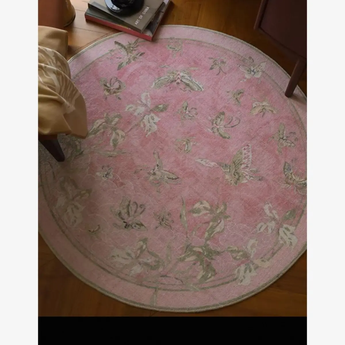 Carpet in Ancient French Style Round Exquisite Pastoral Wind Disposable Wipe Dresser Cloakroom Floor Mat