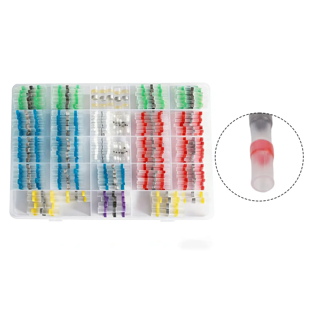 

Комплект термоусадочных клемм с паяным уплотнением, 400 шт., с водонепроницаемой функцией быстрого подключения для профессиональной автомобильной проводки