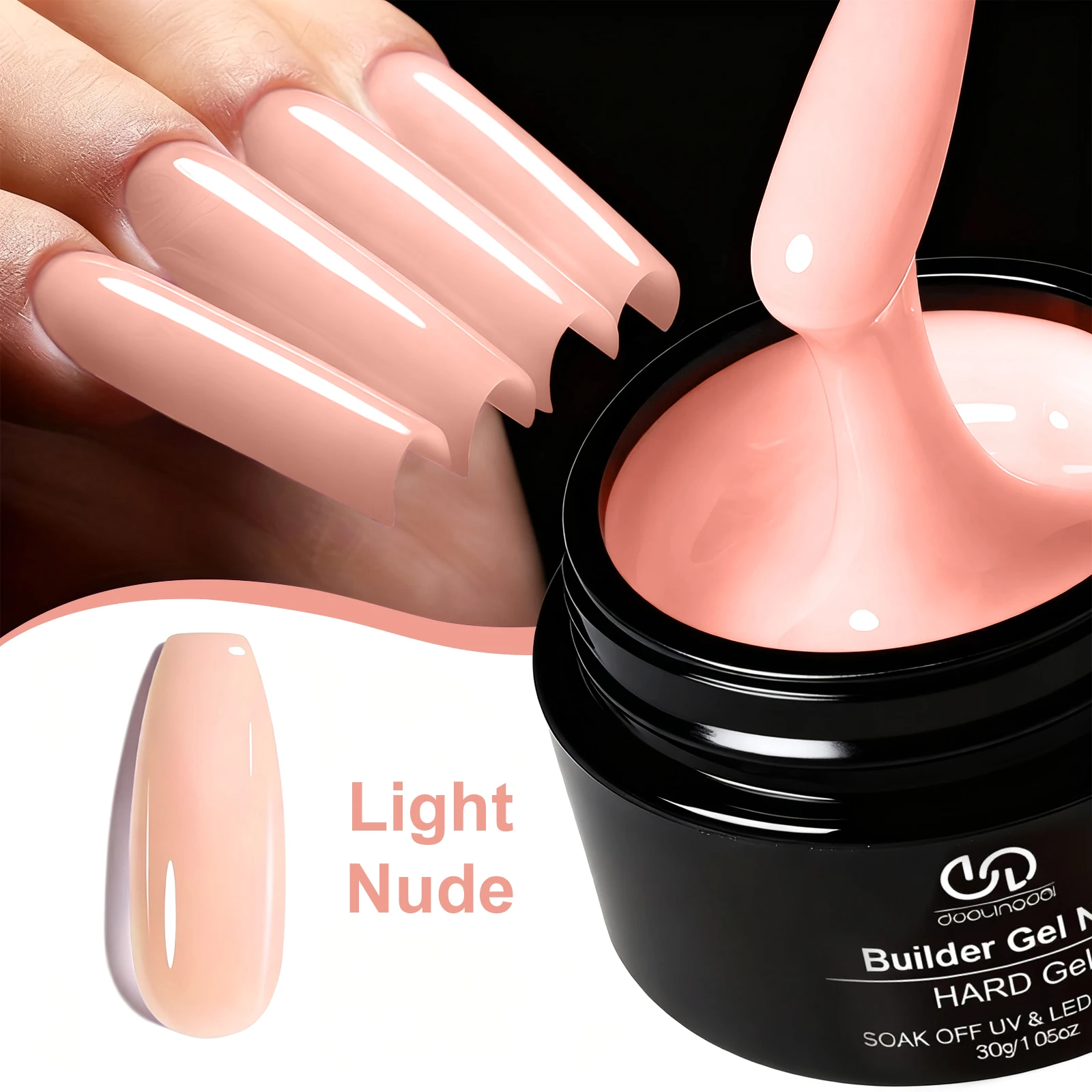 Duolingdai Staubiges Rosa Nude Gel Nagelverstärker 30G Burgunderroter Schimmer UV-Gel für Nagelverlängerung
