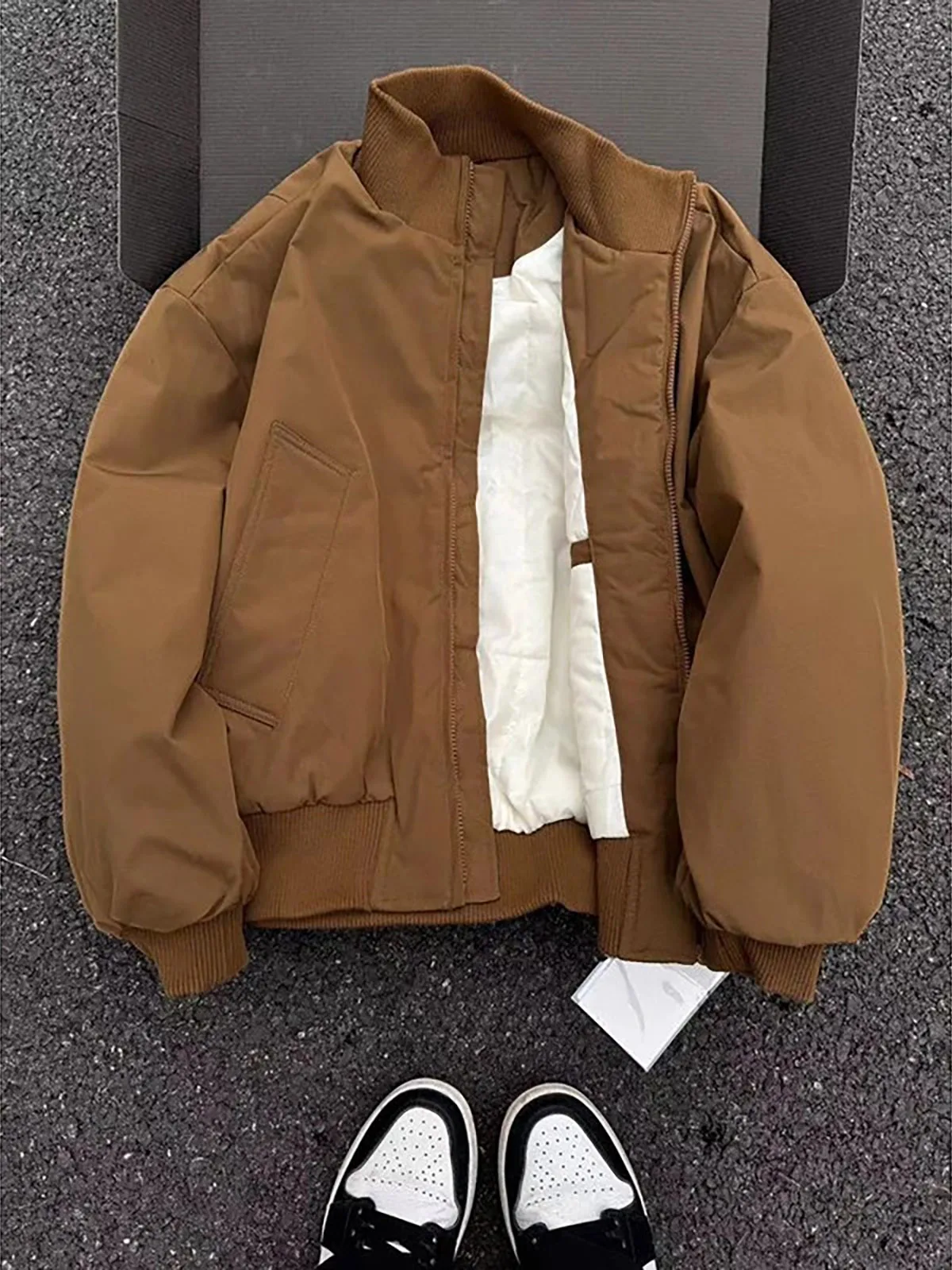 

Мужская зимняя бейсбольная куртка из хлопка Bla ort, теплая рабочая куртка с длинными рукавами на молнии, однотонная