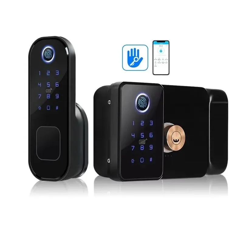 Ttlock App Double Sided Smart Fingerprint Door Lock Automatic Security Keycard Digital Door Lock
