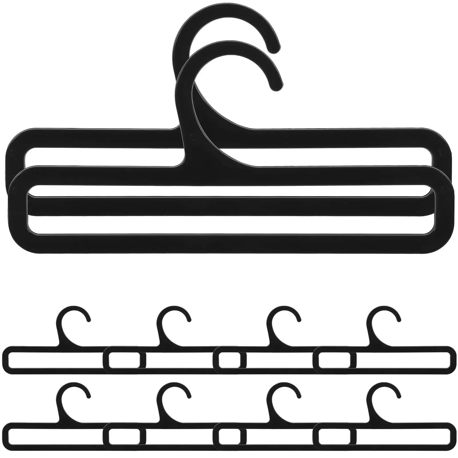

10Pcs Black Plastic Scarf Hanger Rack ganizer for Closet Lasting Use No Burr Smooth Design Clothes Store Display