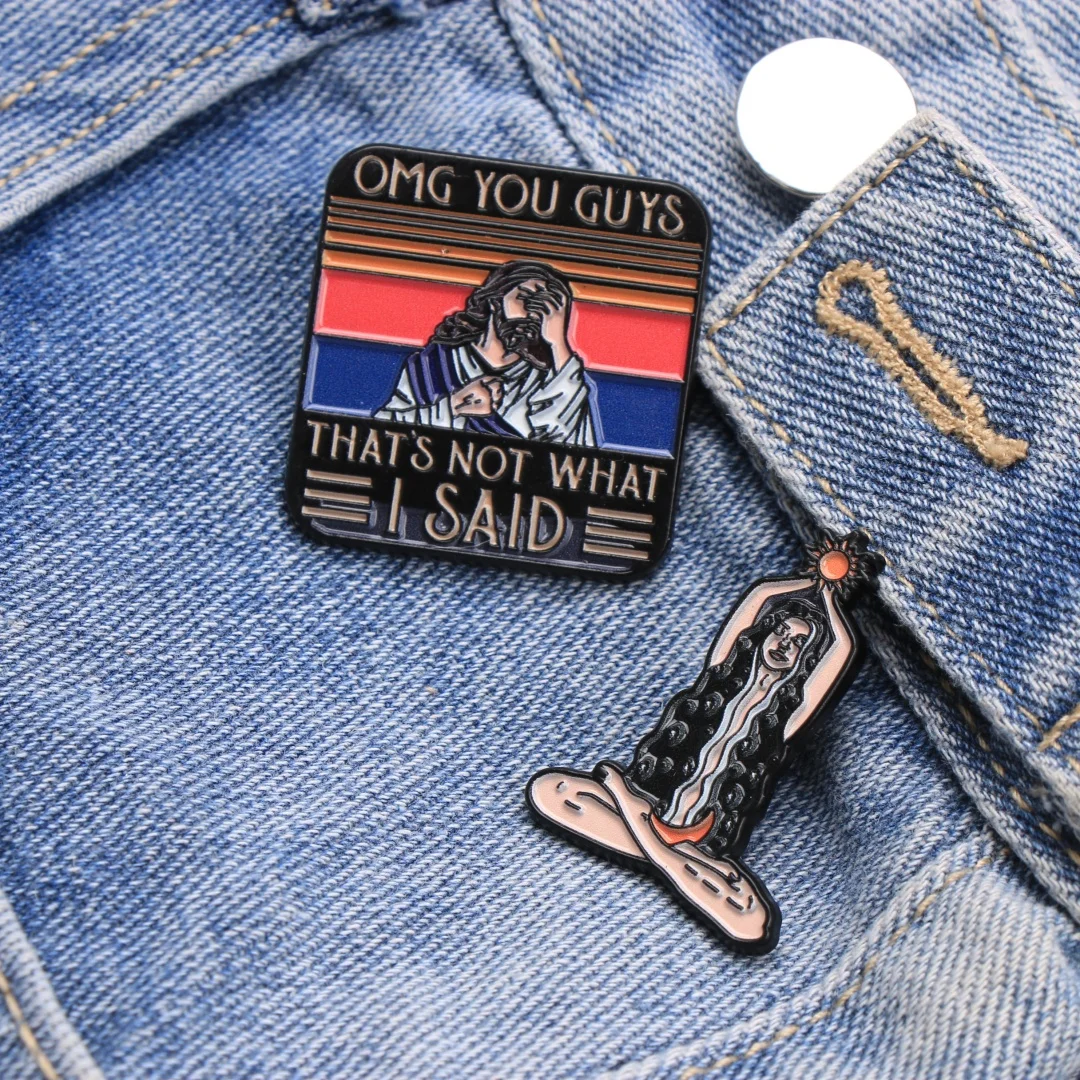 مجموعة دبوس المينا من OMG YOU GUYS - شارات طية صدر السترة بشعار كرتوني فاسق لحقيبة الظهر وسترة DIY هدية مجوهرات