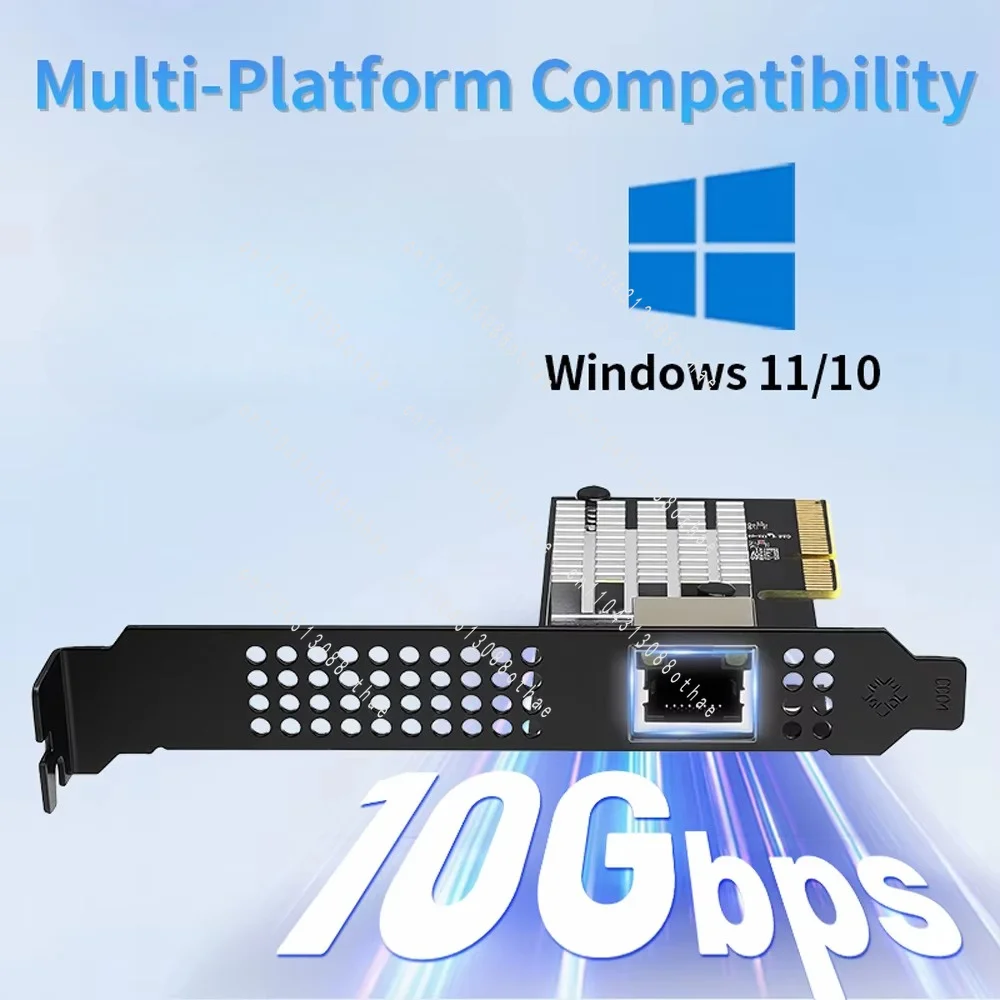 PR27R12 PCIe 3.0 X4 10GbE RJ45 Network Interface Card, Using Realtek RTL8127 Chip, Single Port 10G/5G/2.5G/1G Ethernet Adapter