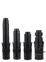 200X 180X 300X Microscope Adjustable Magnification Monocular Zoom C mount 0.3X 0.5X 2X Barlow Lens For Video Microscope Camera