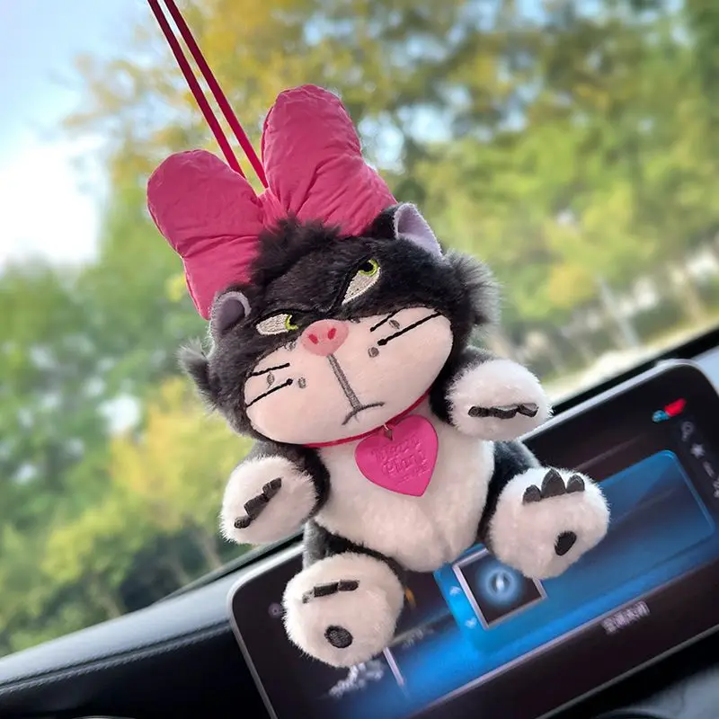 Car Pendant Cute Anime Lucy Cat Swing Auto Rear view Mirror Hanging Ornaments Interior Decoration Accessories for Girls Gifts