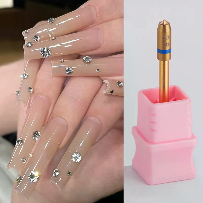 Punta per Trapano in Carburo di Tungsteno 0.4/0.6/0.8/1/1.2mm per Manicure Elettrica, Punta di Posizionamento per Testa di Levigatura