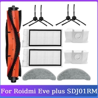 11PCS Accessories Kit For Roidmi Eve Plus SDJ01RM Robot Vacuum Cleaner Main Side Brush HEPA Filter Mop Cloth