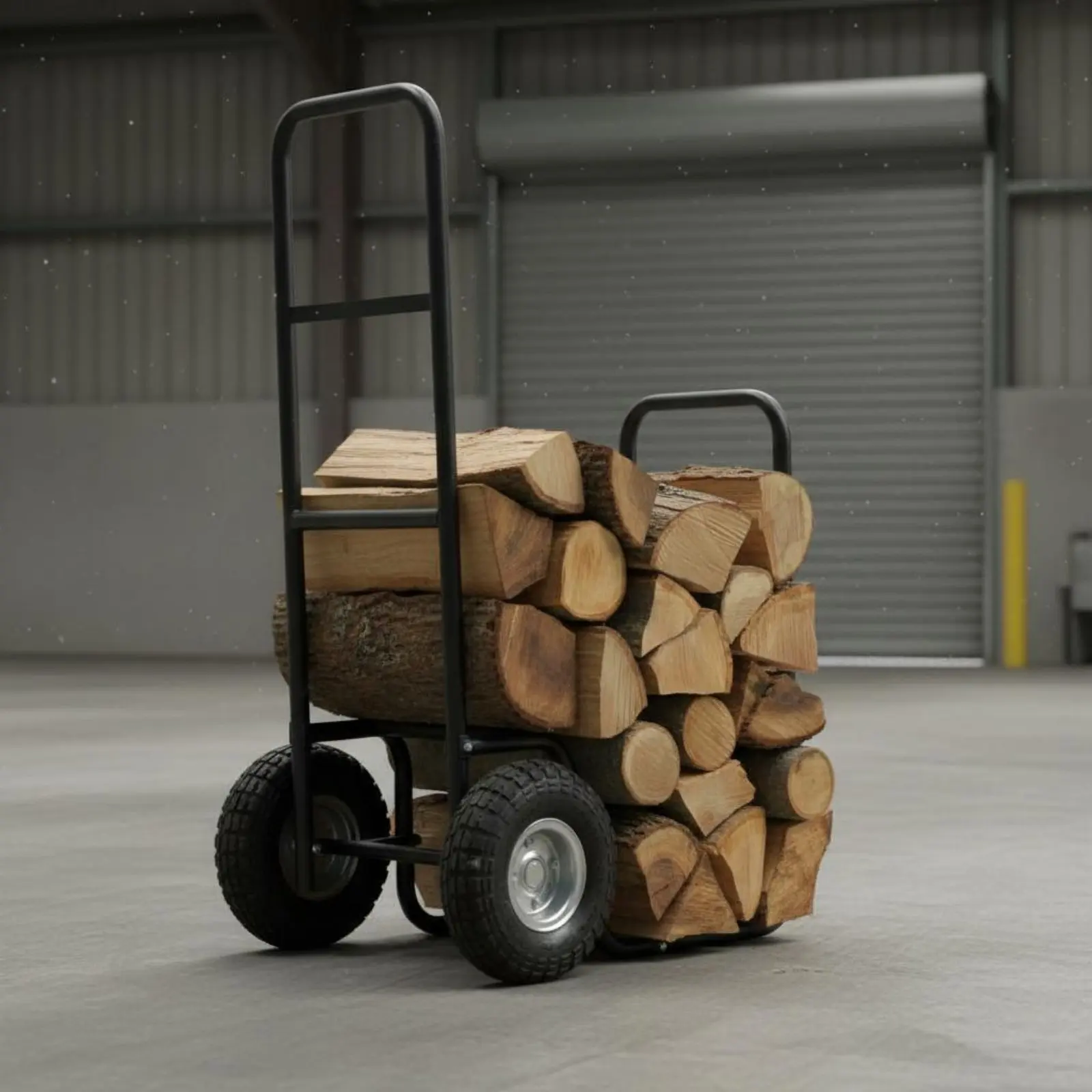 

Firewood Cart 100kg Load Capacity Rolling Firewood Cart Wheeled Log Rack Sturdy Steel Construction Yard Equipment for Outdoor