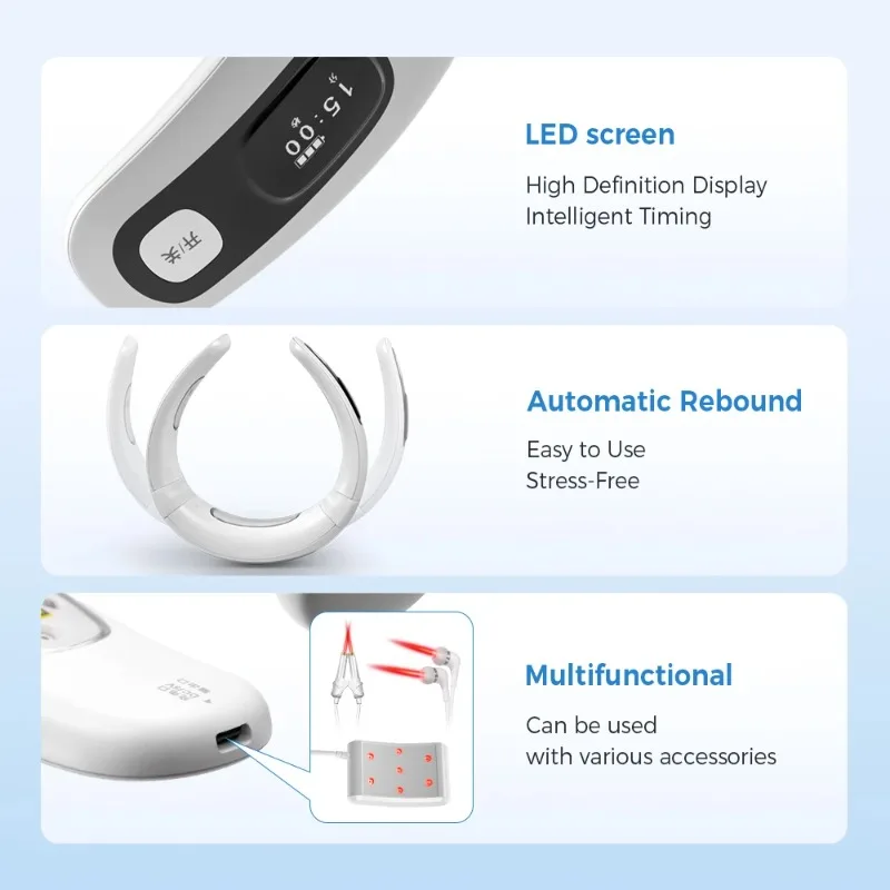 جهاز تدليك لاسلكي محمول للرقبة والكتف جهاز تسخين نبضي EMS لحزام تدليك لتخفيف آلام فقرة عنق الرحم