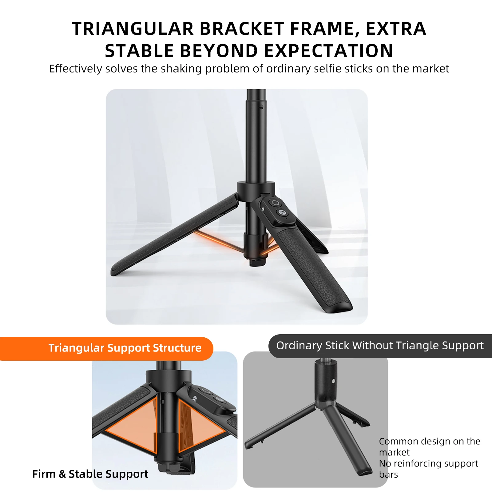 VRIG 360 ° Kugelkopf Magnetischer Selfie-Stick Stativ für Insta360 Ace Pro 2/ Ace Pro/ X5 Bluetooth-Kamera Stativ für Vlog Live-Video – Detail 12