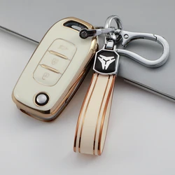 TPU Car Flip Key Case Cover for Renault Kadjar Captur Megane Sandero Stepway Logan Clio 5 Arkana Shell Fob Keychain Protector