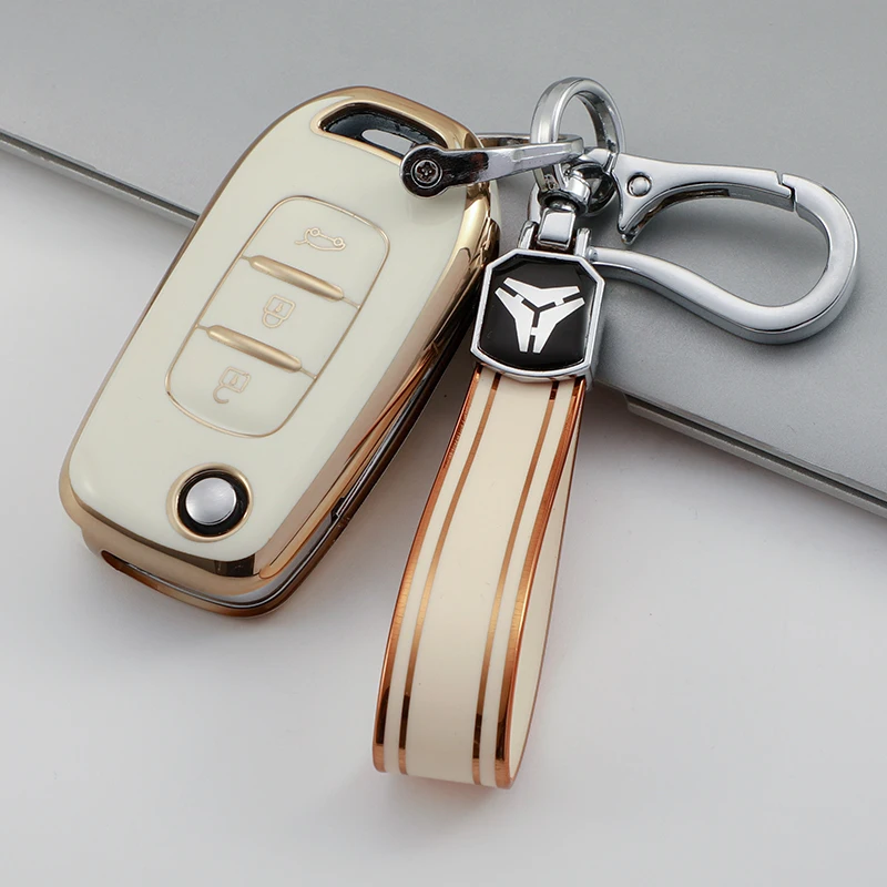 TPU Car Flip Key Case Cover for Renault Kadjar Captur Megane Sandero Stepway Logan Clio 5 Arkana Shell Fob Keychain Protector