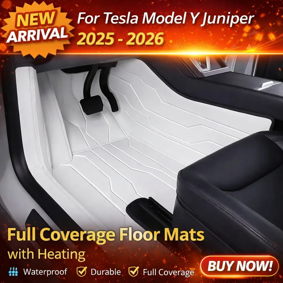 

Комплект полноразмерных ковриков YOHON для Tesla Model Y Juniper 2025-2026: Кожаные, всепогодные, класса люкс, для багажника