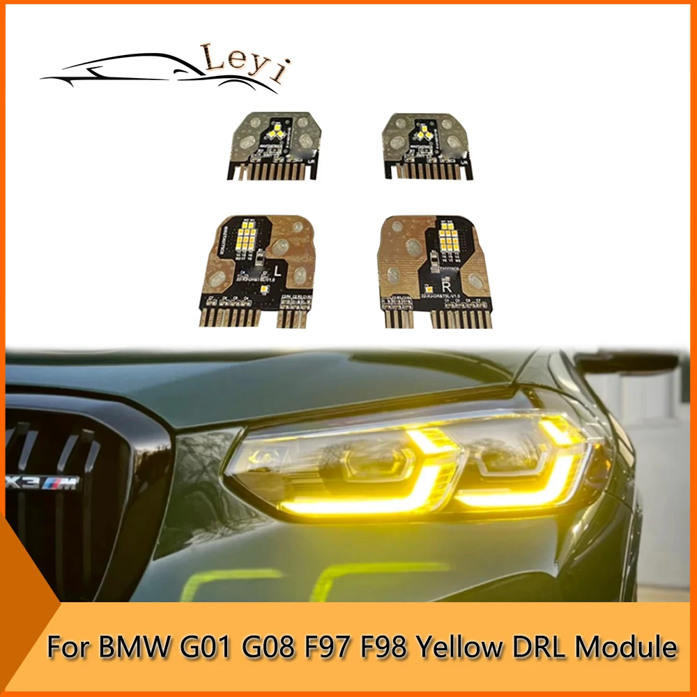 

LED Daytime Running Light CSL Gold Yellow DRL Modules For BMX X3 X4 X3M X4M IX3 G01 G08 F97 F98 Headlight Plug Play Accessories