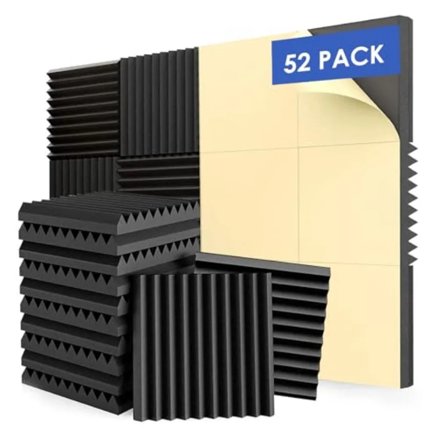 

FONESO Acoustic Panels, High Density Soundproof Foam Panels for Walls, Sound Absorbing Panels, Acoustic Foam Panels Fire Resist