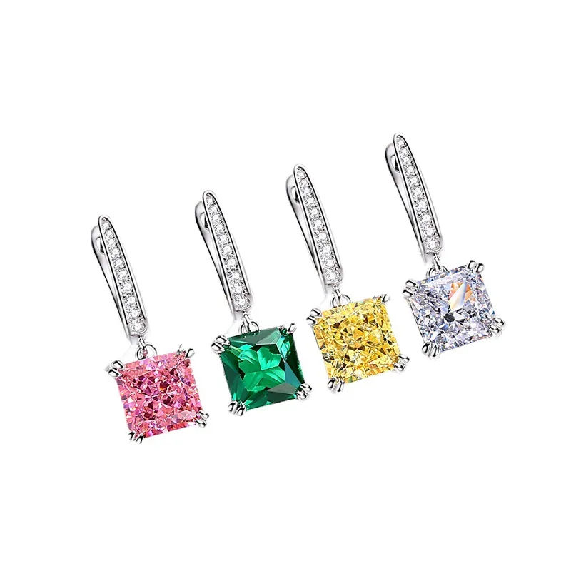 2.8ct Heart Cut Peridot Blue Topaz Amethyst Garnet Sapphire 925 Sterling Silver Stud Earring for Women Colorful Gemstone Jewelry