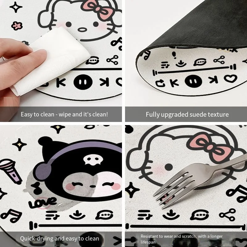 

Sanrio детская изолированная подставка с героями мультфильмов Kuromi Kawaii, анти-ожоговый держатель для чашки Hello Kitty, высокотемпературная модная подставка для чаши