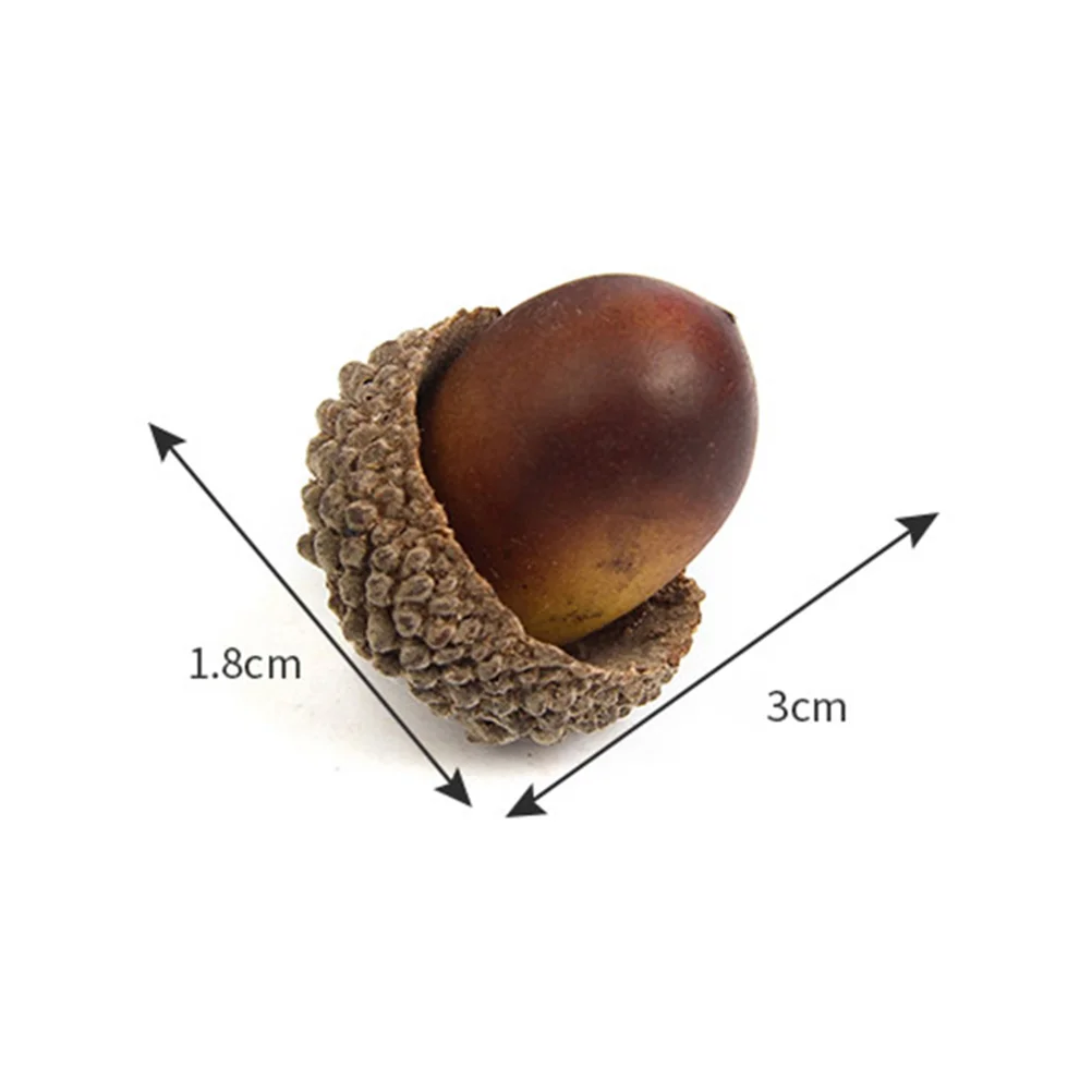 60 Pcs Decor Acorn Ornaments High Simulation Decorate Decorative Acorns Artificial Nuts