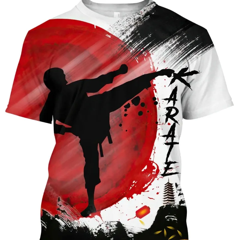 Japan Training T-shirt High-quality Sportswear Men Quick-drying T Shirt Men's 3d Karate Printed Tee Tops Oversized Short-sleeved