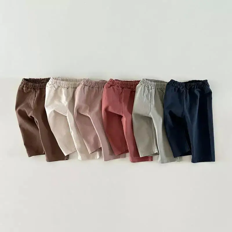 2026 Spring New Baby Casual Pants Cotton Infant Girls Loose Harem Pants Toddler Boys Solid Versatile Trousers Children Clothes