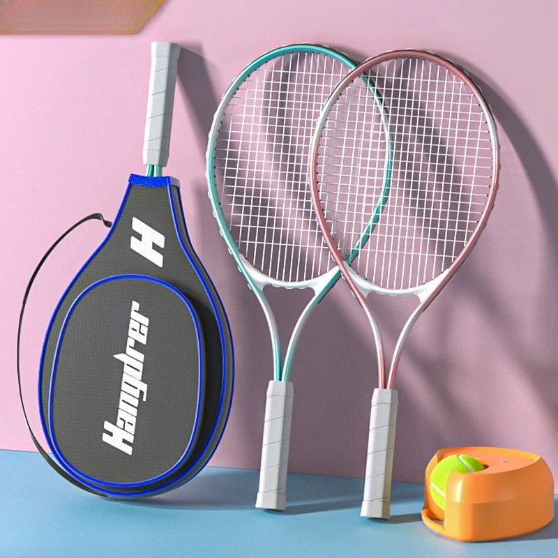 

Aluminum Tennis Racket Tennis Rebound Trainer Single Tennis Training Adult Children Tennis Racket Beach Tennis Racket