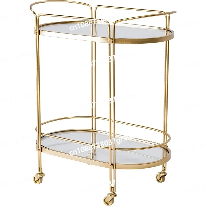 Home Nordic light luxury style restaurant side cart, food transportation cart, with wheeled movable rack
