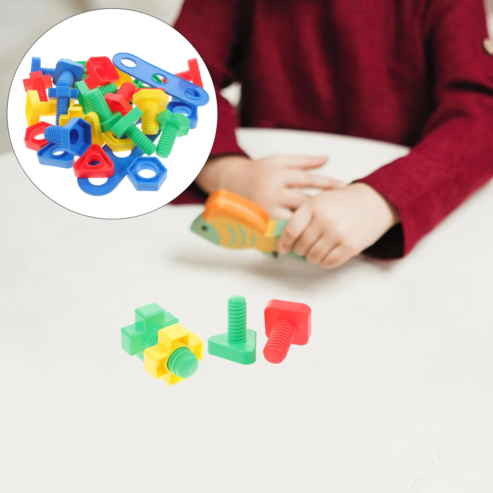 16 pares de juguetes con tornillos para niños pequeños, juguetes de aprendizaje a juego de colores, juguete para niños, suministro de educación temprana, tuerca para niños