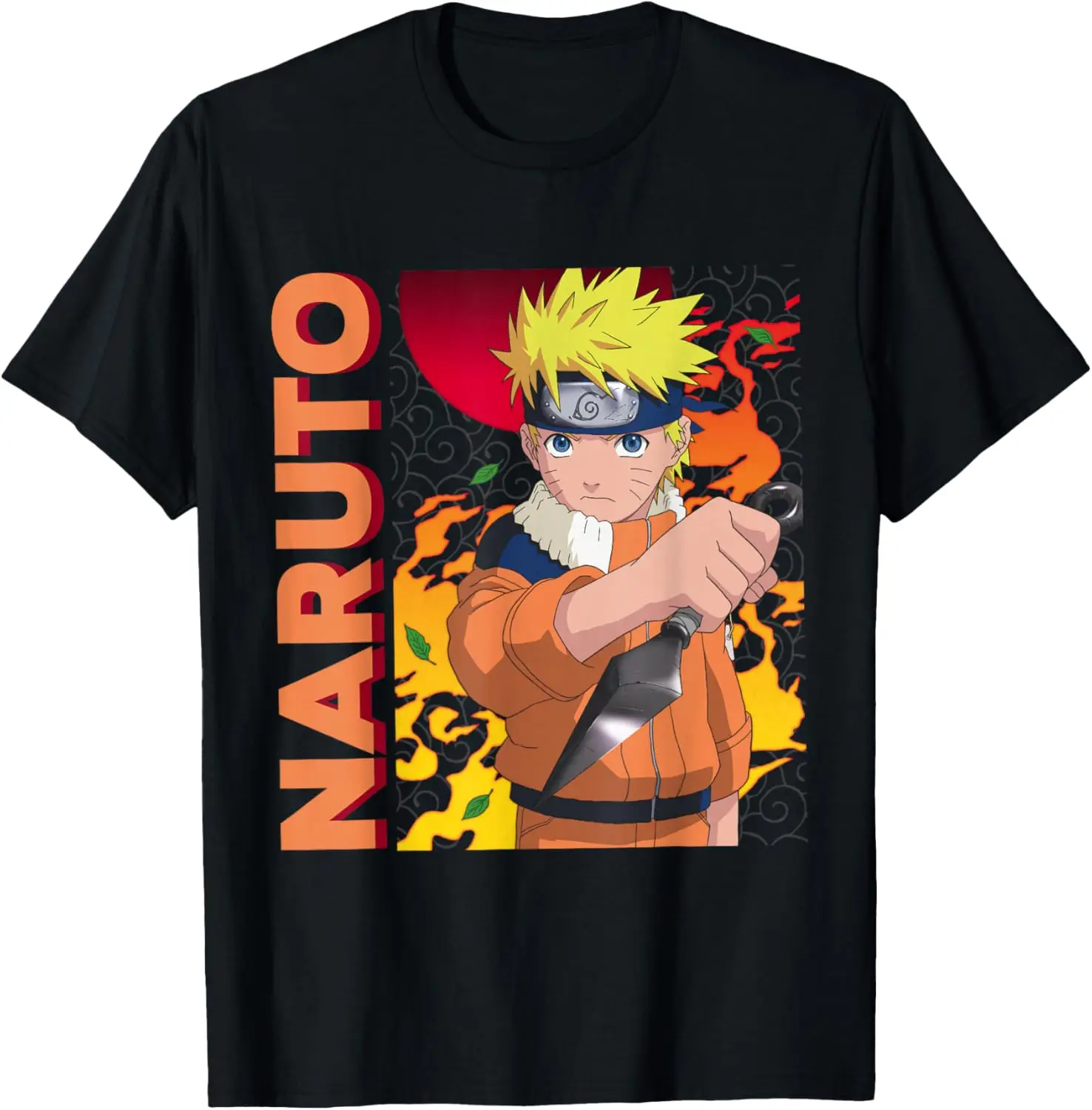 Naruto Main Character on Elemental Background T-Shirt S-6XL