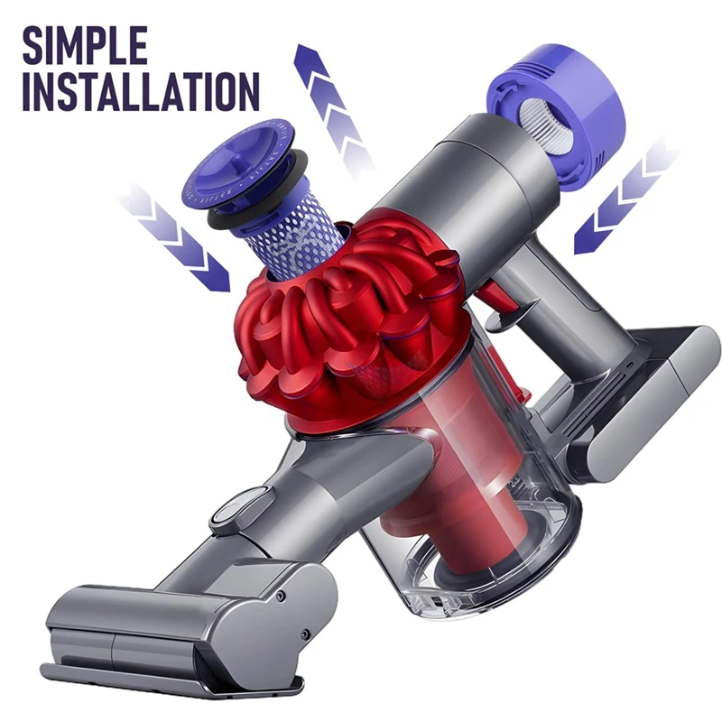 فلتر قطع غيار للمكنسة اللاسلكية Dyson V8 V7 مع فلتر مسبق وفلتر آخر، يستبدل الجزء 965661 -01 & 967478 -01