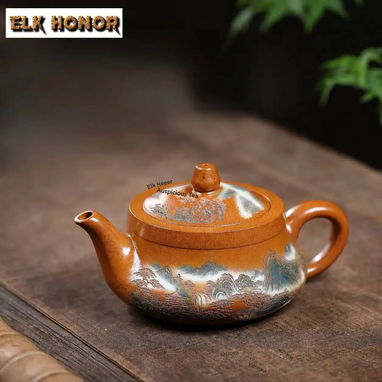 ZAEYORIA 300ml Yixing Purple Clay Teapots Master Handmade Painting Curve Pot Raw Ore Wood-fired Mud Kettle Zisha Tea Set Gifts