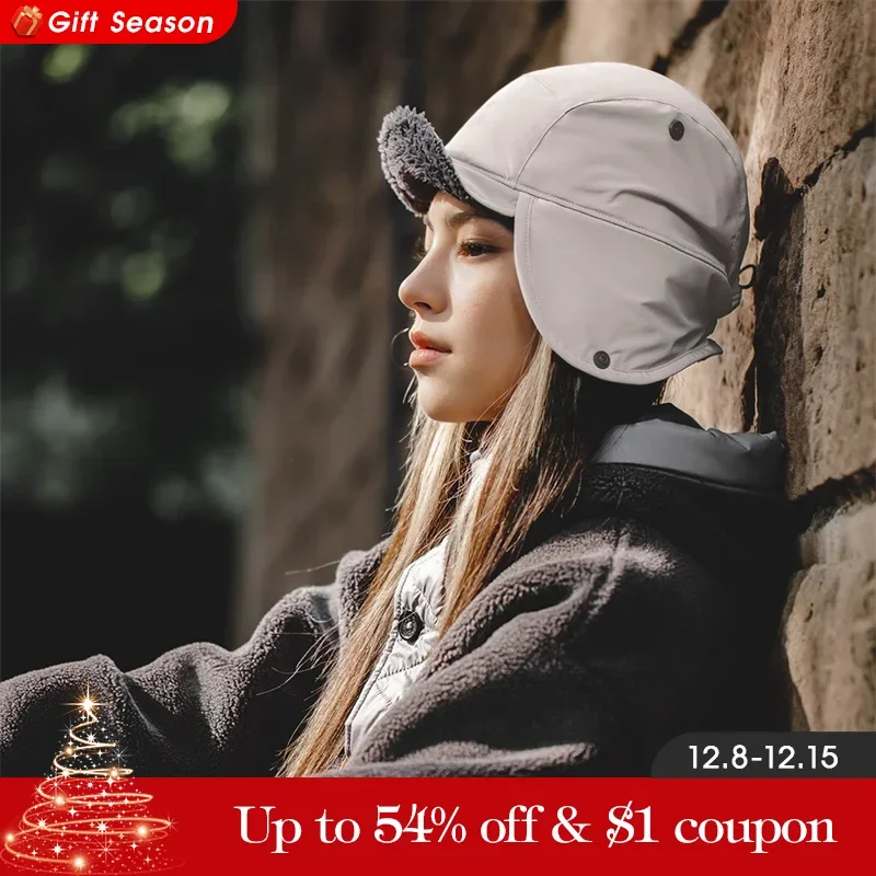 Maden Women's Lamb Hair Ear Protection Hat Winter Warmth Cold Protection Hat Outdoor Cycling Windproof Baseball Hat