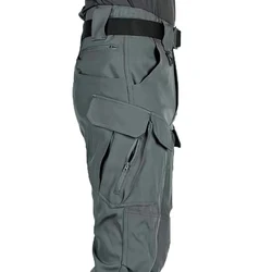 Men's Spring Autumn Tactical Combat Gargo Elastic Camping Hiking Trekking Climbing Outdoor Trousers Softshell Quick Dry Pants