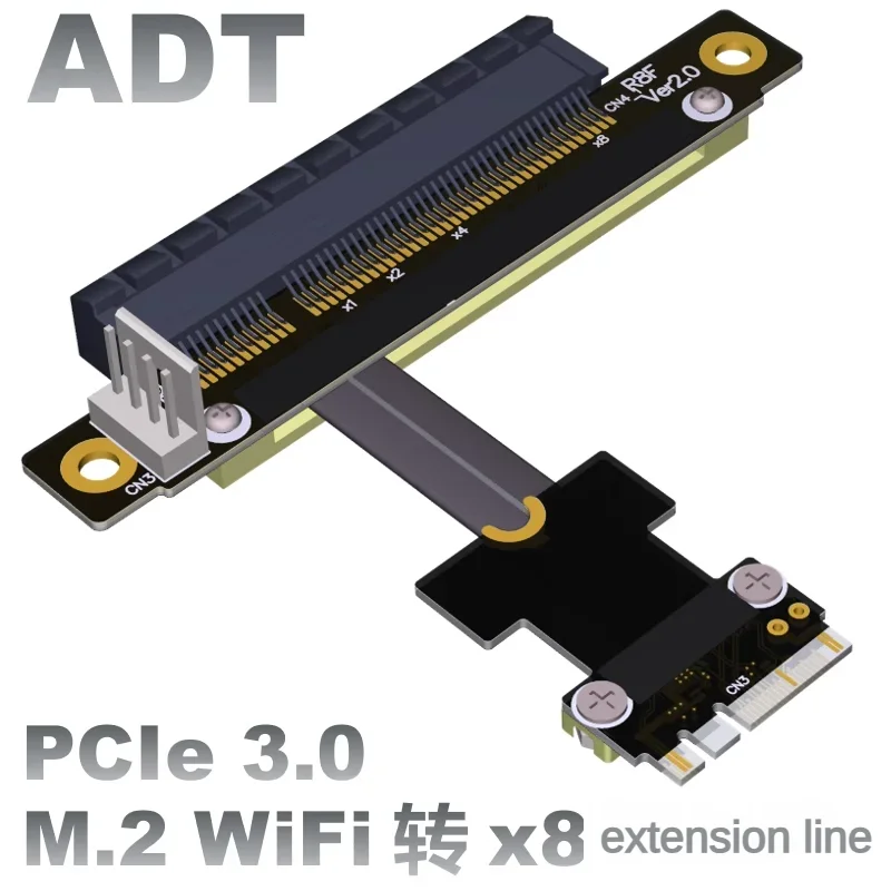 M2 NGFF WiFi Port Extension Cable to PCIE x8 Built-in Adapter M.2 8x ADT