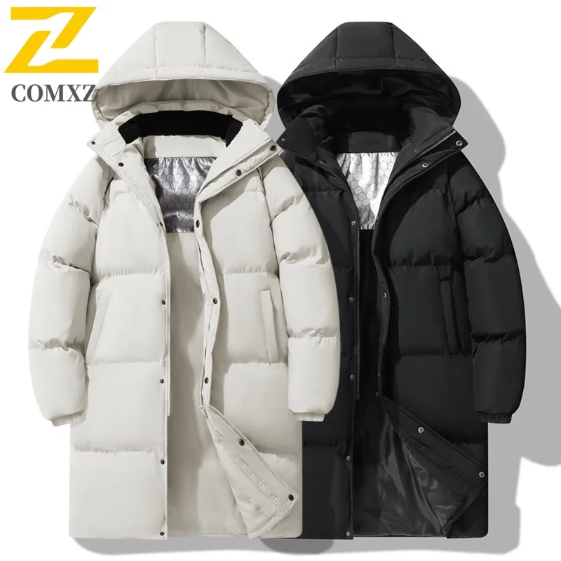 

COMXZ Outdoor Adventure Мужская стеганая куртка Премиум Повседневная утолщенная теплая хлопковая куртка с капюшоном Уличный стиль Легкая зимняя парка